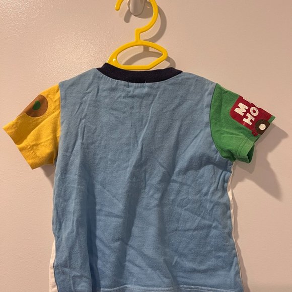 Miki House Bear Bus Print Color-block Short-sleeves T-shirt 2T - Picture 2 of 8